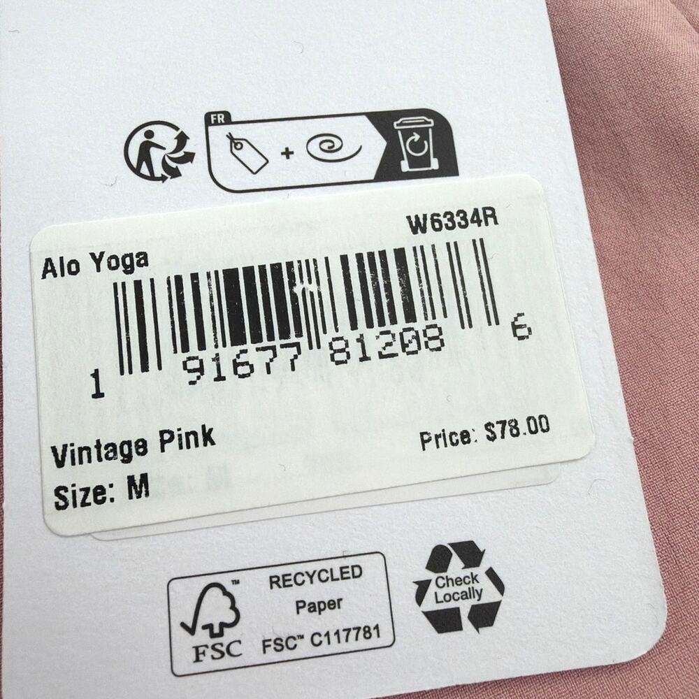 Alo Yoga Vintage Pink Match Point Short Size M - Picture 6 of 11